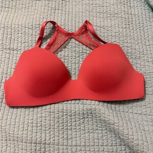 Pink Lace Racerback T-Shirt Bra - Women Intimates